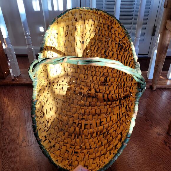 Rustic Primitive Buttocks Basket Golden 24 inch Fall Decor - Picture 3 of 8